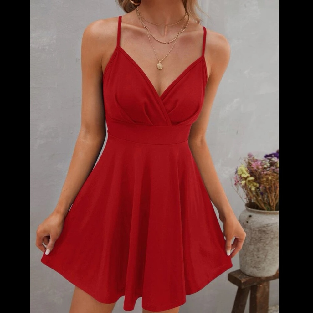 NEVER WORN Adorable Red Strappy Dress